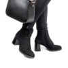 Дамски боти с връзки и цип от естествена кожа в черно Обувки Жанет