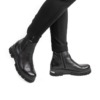 Дамски боти с ластик и цип от естествена кожа в черно Обувки Жанет