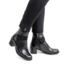 Дамски боти с бродерия и цип от естествена кожа в черно Обувки Жанет
