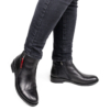 Дамски боти с два ципа от естествена кожа в черно Обувки Жанет