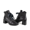 Дамски боти с цип и връзки от естествена кожа в черно Обувки Жанет