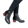 Дамски боти с цип от естествена кожа в черно Обувки Жанет